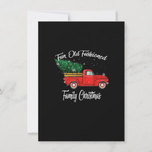 Fun Old Fashioned Family Christmas Tree Oldtimer R Invitation