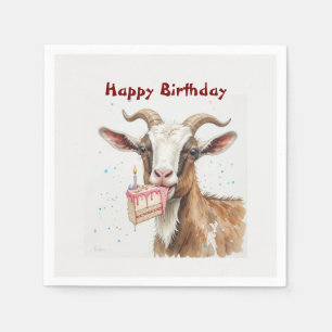 Fun Old Goat Over the Hill Birthday Napkin