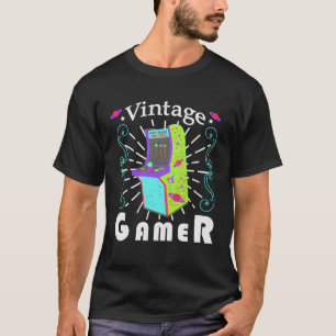 Fun Older Activities Bright Colored Retro Arcade G T-Shirt