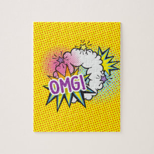 Fun OMG comic book trendy unique  Jigsaw Puzzle