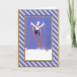 Fun on skis holiday card