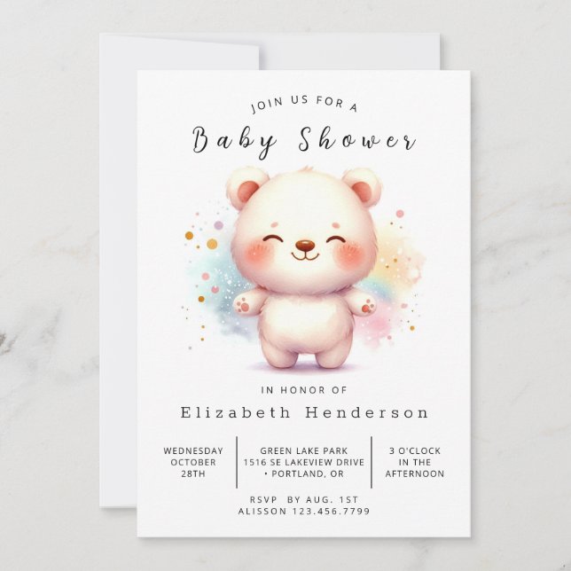 Fun Online Bear Baby Shower Invitation (Front)