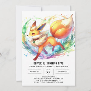 Fun Online Fox Birthday  Invitation