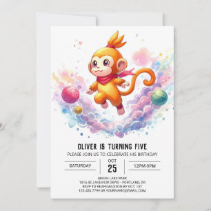 Fun Online Monkey Birthday Invitation