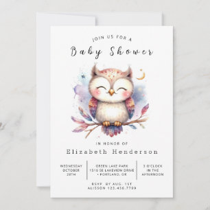 Fun Online Owl Baby Shower Invitation