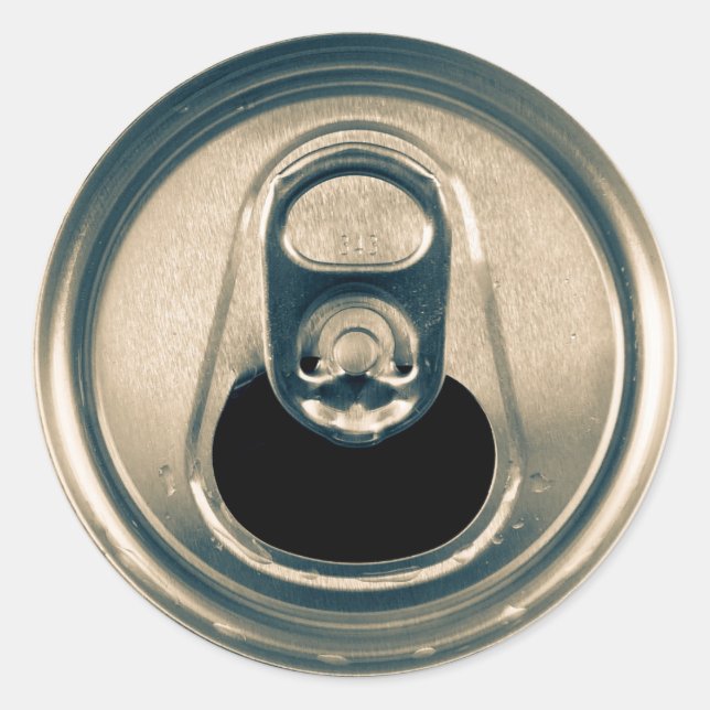 Fun Open Soda Can Top Classic Round Sticker (Front)