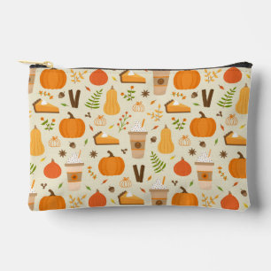 Fun Orange Fall Pattern Accessory Pouch