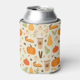 Fun Orange Fall Pattern Can Cooler