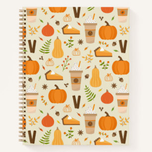 Fun Orange Fall Pattern Notebook