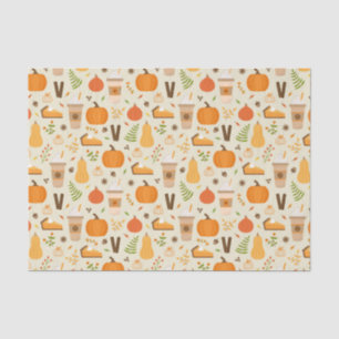Fun Orange Fall Pattern Tissue Paper