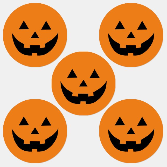 Fun orange Jack o lantern pumpkin face Halloween (Group)