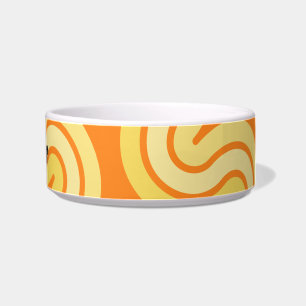 Fun Orange Kitty Cat Personalized Pet Bowls