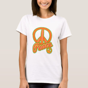 Fun Orange Peace Sign Groovy Saying Design T-Shirt