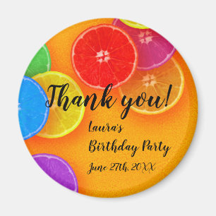 Fun orange slices Thank you Birthday Party Magnet
