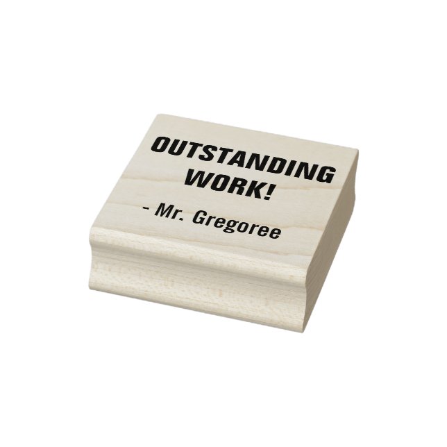 Fun "OUTSTANDING WORK!" Commendation Rubber Stamp (Stamp)