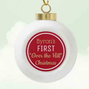 Fun Over the Hill Christmas ornament