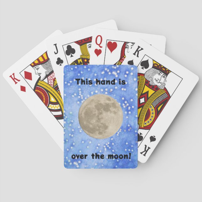 Fun Over the Moon and Stars Playing Cards (Back)