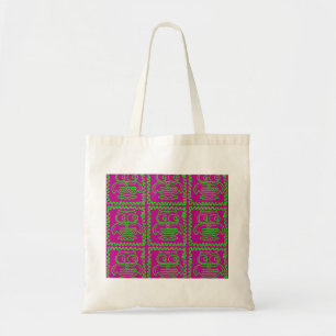 Fun Owls Patchwork Quilt Squares Purple Lime Green Tote Bag