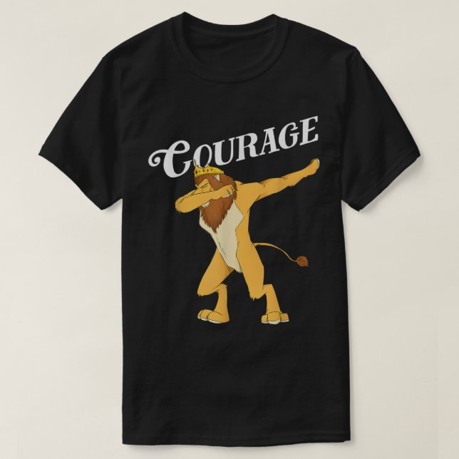 Fun Oz Cowardly Dabbing Lion Courage Shirt Art-Wiz (Design Front)