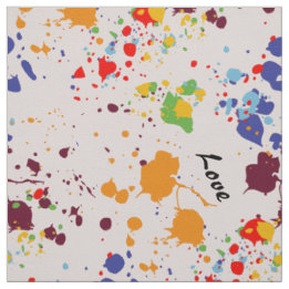 Fun Paint Drips Colourful Spring Love Fabric