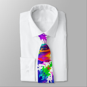 Fun Paint Splatter Colourful Tie