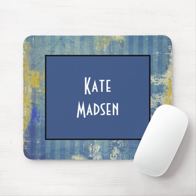 Fun Painted Denim Pattern Personalized Mouse Pad (With Mouse)