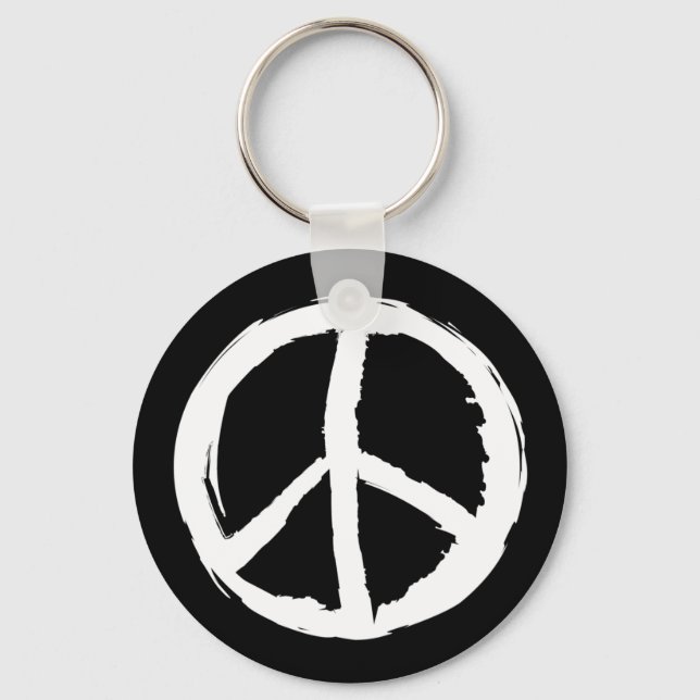 fun painterly PEACE SIGN | Keychain (Front)