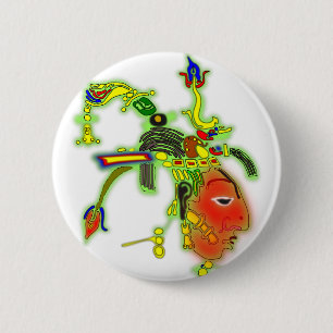 Fun  Painting Mask Tribal Face 2 Inch Round Button