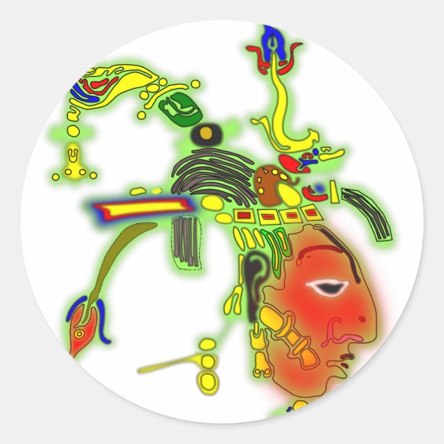 Fun  Painting Mask Tribal Face Classic Round Sticker (Front)