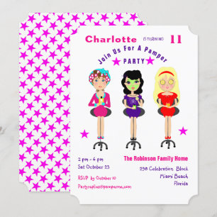 Fun Pamper Party Filles Anniversaire Invitations