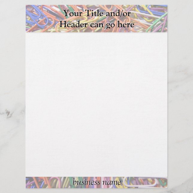 Fun Paperclip Letterhead (Front)