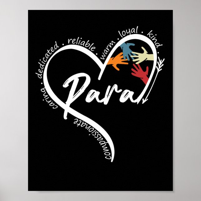 Fun Paraprofessional Graphic Tees Tops Back To Sch Poster (Front)