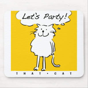 Fun Party Invite with a Cartoon Cat Mouse Pad