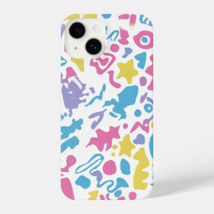 Fun pastel colourful vibrant shapes  iPhone 14 case