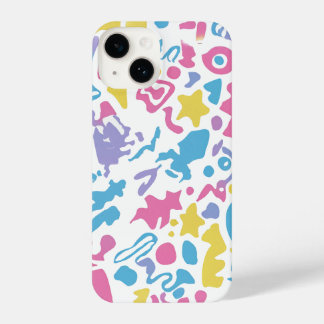Fun pastel colourful vibrant shapes iPhone 14 case