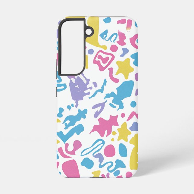 Fun pastel colourful vibrant shapes  samsung galaxy s22 case (Back)