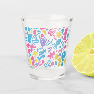 Fun pastel colourful vibrant shapes shot glass