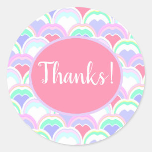 Fun pastel Pattern of abstract peacock feathers Classic Round Sticker