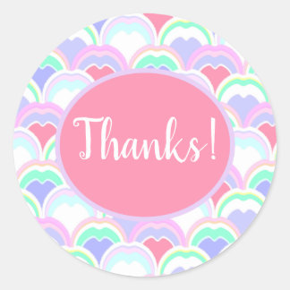 Fun pastel Pattern of abstract peacock feathers Classic Round Sticker