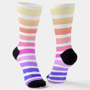 Fun Pastel Stripe Design Socks