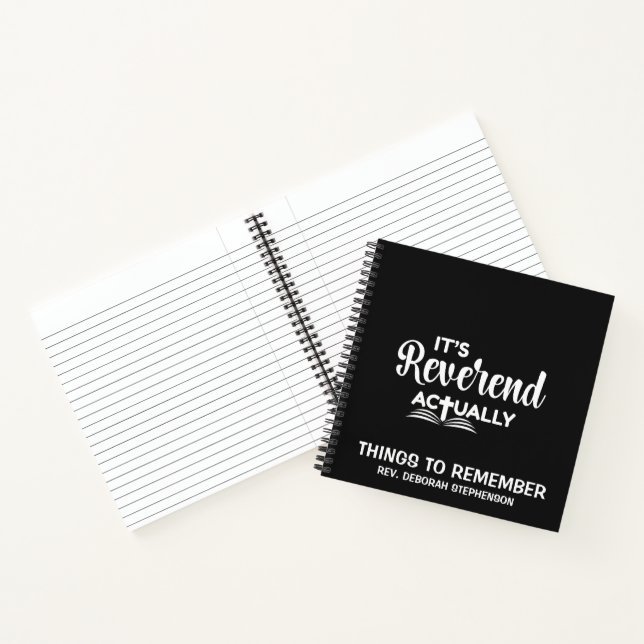 Fun Pastor Ordination IT'S REVEREND ACTUALLY  Notebook (Inside)
