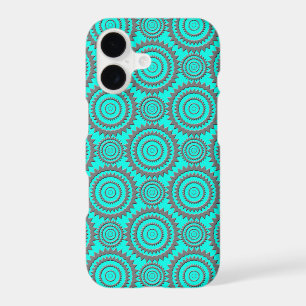 Fun Pattern Aqua Grey Circles Geometric Art