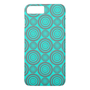 Fun Pattern Aqua Grey Circles Geometric Art iPhone 8 Plus/7 Plus Case