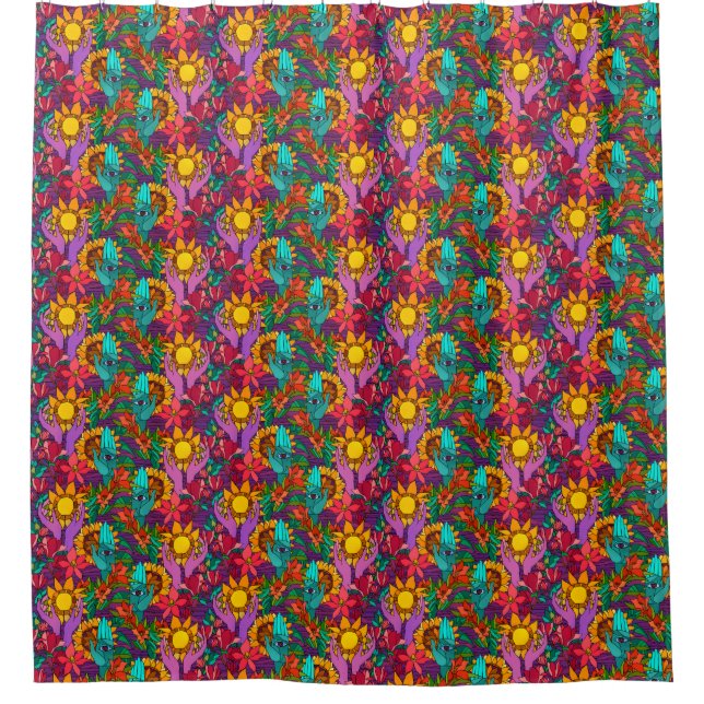 Fun pattern with flowers and hands (Front)