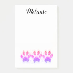 fun paw print dog lovers custom  post-it notes