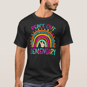 Fun Peace Out Elementary Rainbow Last Day Of Schoo T-Shirt