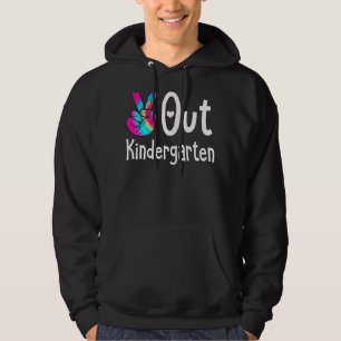 Fun Peace Sign Hand Out Kindergarten Tie Dye Gradu Hoodie