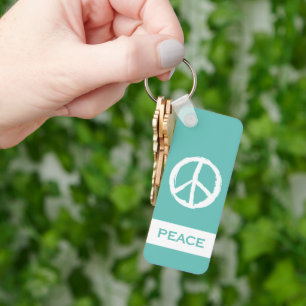 fun PEACE SYMBOL WITH NAME   Keychain