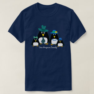 Fun Penguin Family of 4 Christmas Hoodie T-Shirt