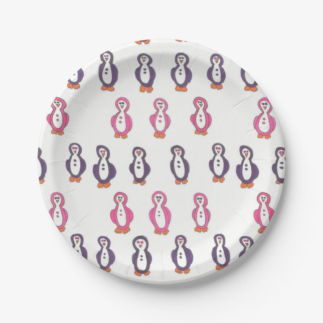 Fun Penguin Paper Plates (Front)